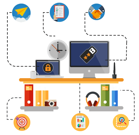 Lock USB Security Illustration